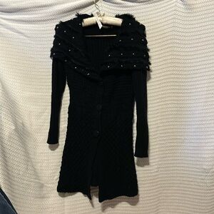 John fashion size medium long black cardigan excellent condition